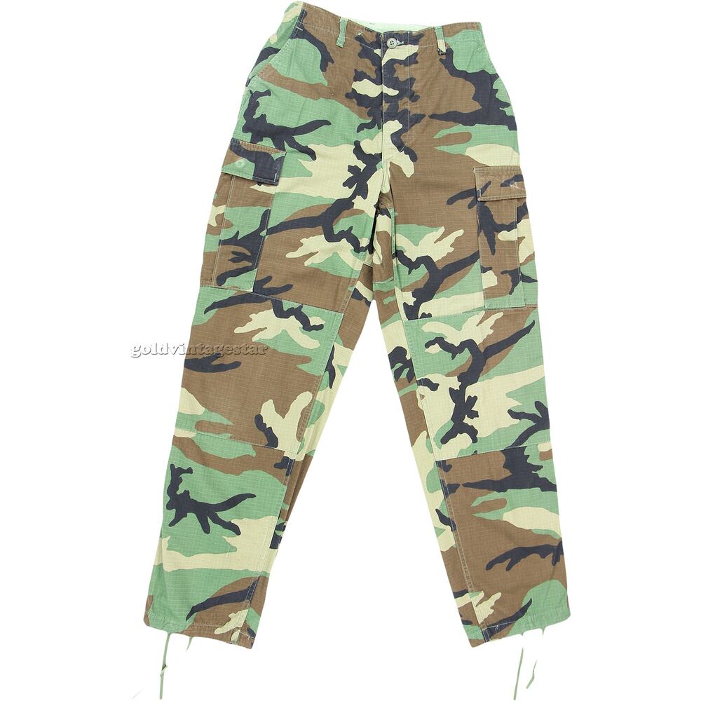 90s Vintage Hot Weather Woodland Camouflage Camo Pants 26